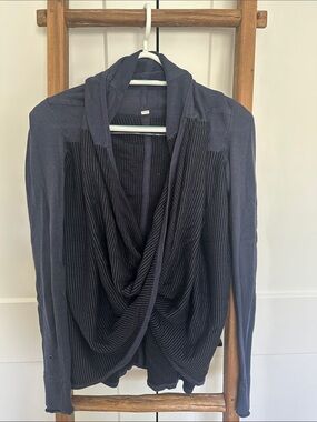 lululemon athletica Draped Open-Front Cardigan in Navy